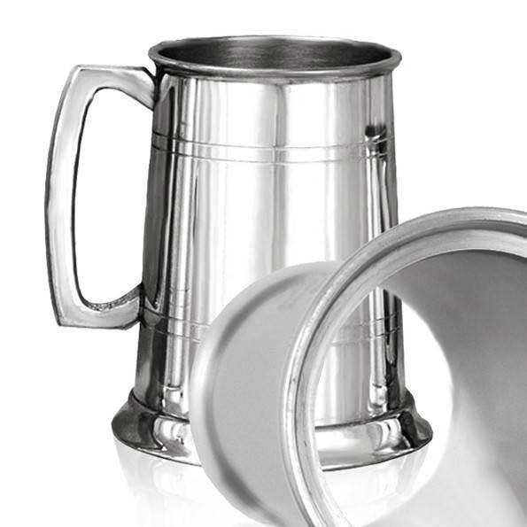 1 Pint Pewter Tankard Glass Base-Tankards-Yester Home