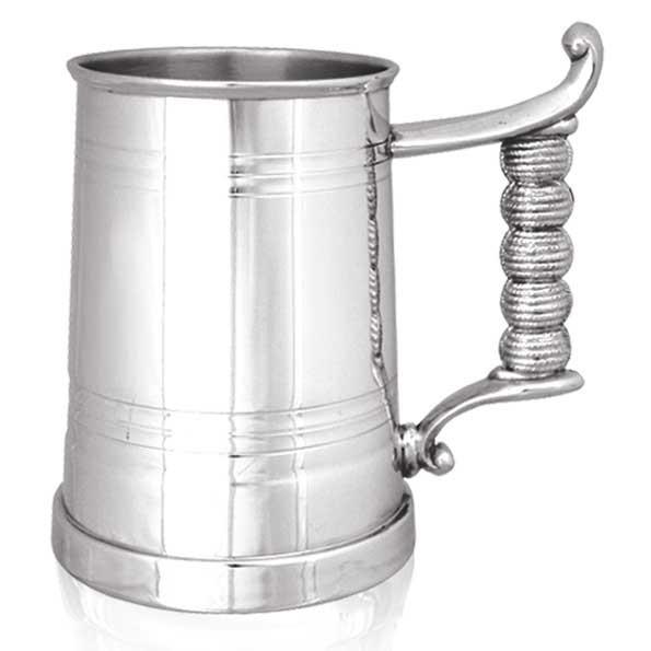 1 Pint Pewter Worcester Rope Tankard-Tankards-Yester Home