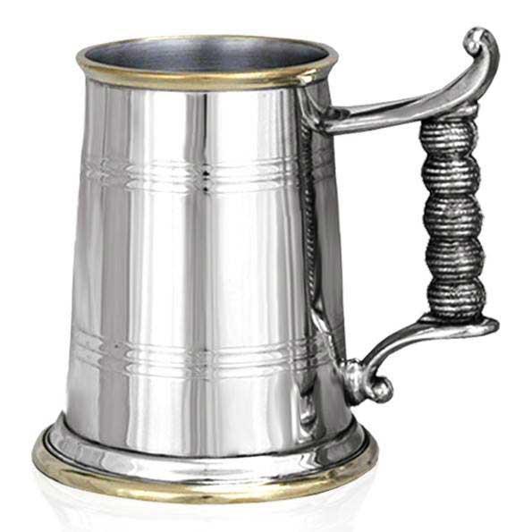 1 Pint Worcester Rope Pewter Tankard-Tankards-Yester Home