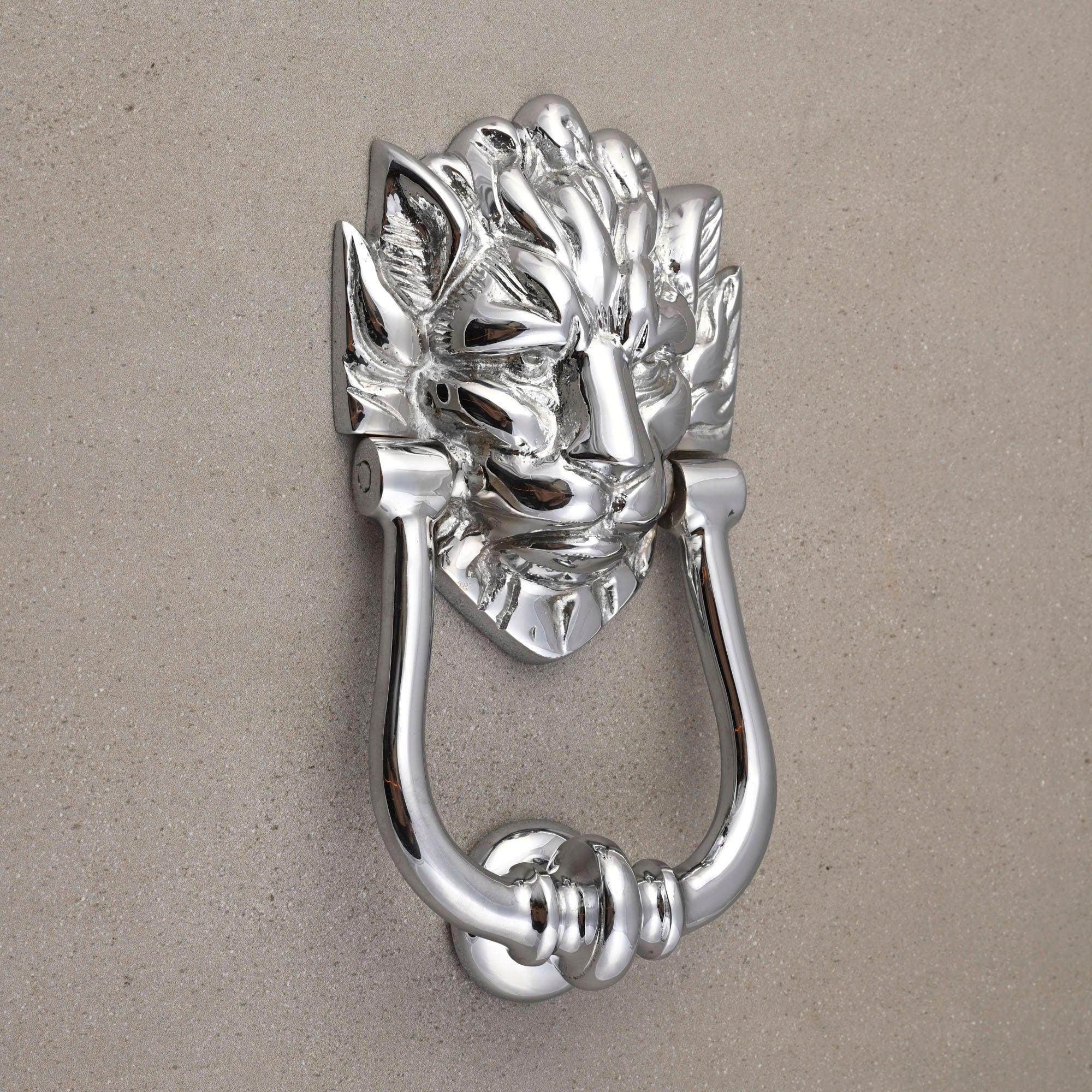 Downing St. Lion's Head Door Knocker | Solid Brass-Door Knocker-Yester Home
