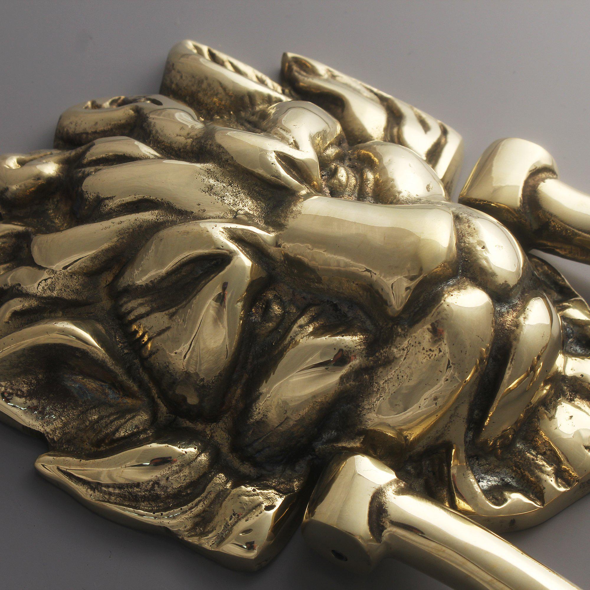 Downing St. Lion's Head Door Knocker | Solid Brass-Door Knocker-Yester Home