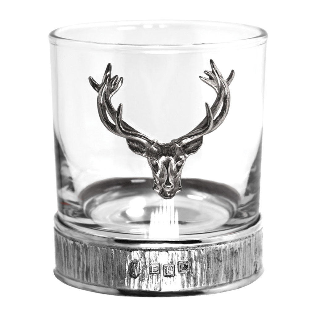 11oz Majestic Stag Head Pewter Whisky Glass Tumbler-Tumblers-Yester Home