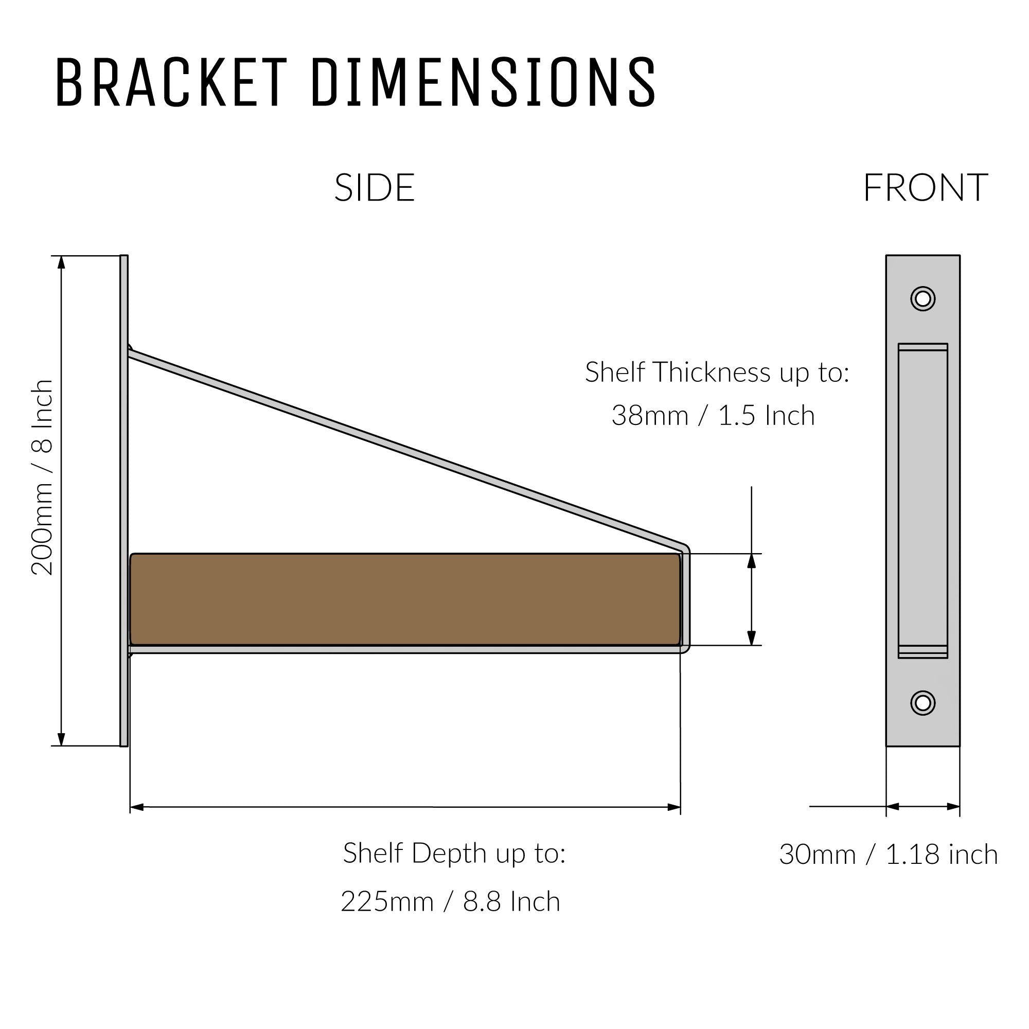2 x Foundry Shelf Brackets-7 - 8" Shelf Brackets-Yester Home