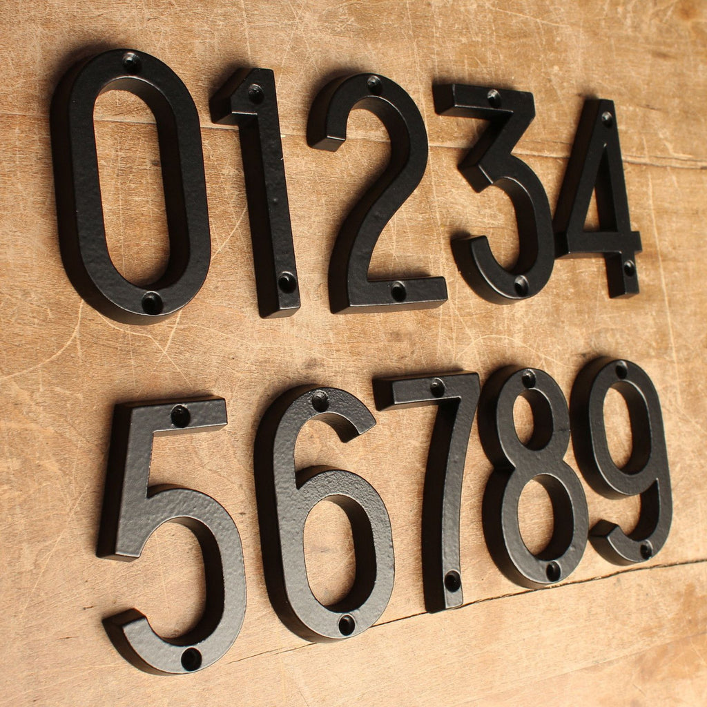 4" House Numbers Railway Style · Black ·-House Numbers-Yester Home