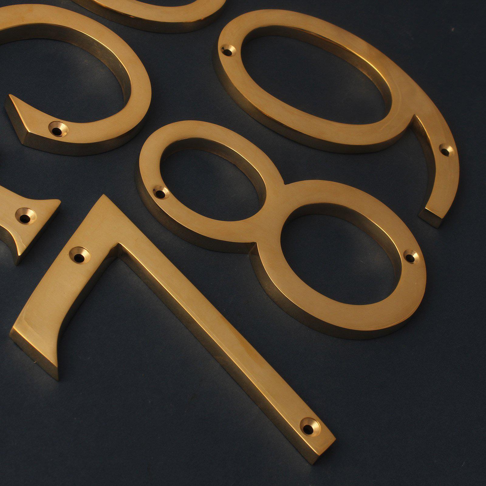 5" Cast Brass House Numbers-House Numbers-Yester Home
