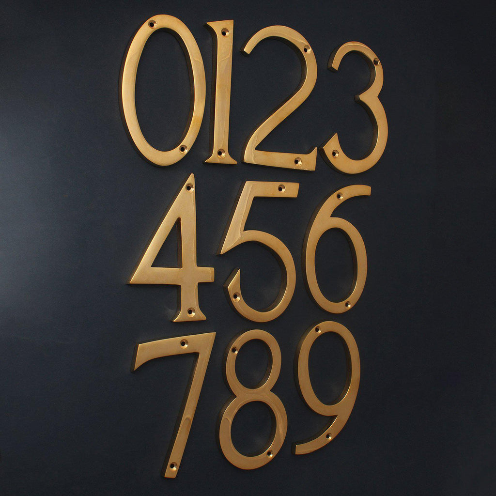 5" Cast Brass House Numbers-House Numbers-Yester Home