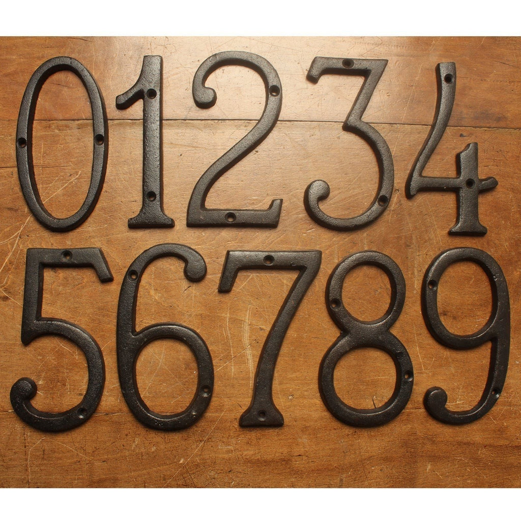 6" Cast Iron House Numbers · Black ·-House Numbers-Yester Home