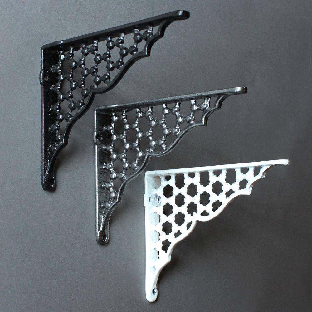 6 x 5 Inch Honeycomb Cast Iron Shelf Bracket-4 - 6" Shelf Brackets-Yester Home