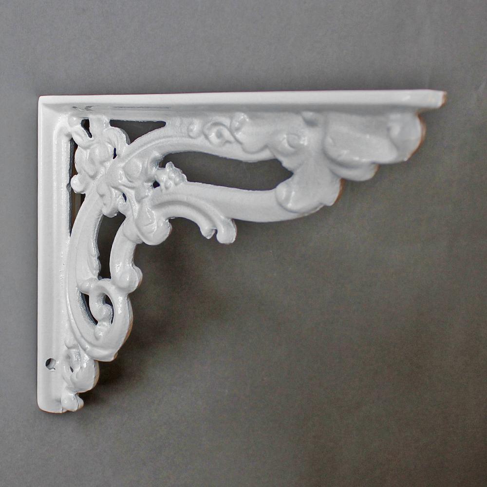 6 x 8 Inch Victorian Leaf Cast Iron Shelf Bracket-7 - 8" Shelf Brackets-Yester Home
