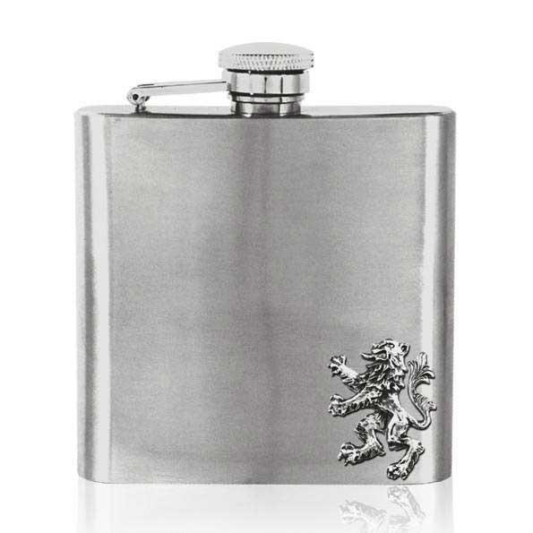 6oz Lion Stainless Steel Hip Flask-Hip Flasks - Stainless Steel-Yester Home