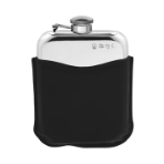 6oz Pewter Purse Flask Captive Top & Pouch - Hip Flasks - Leather - English Pewter Company - Yester Home