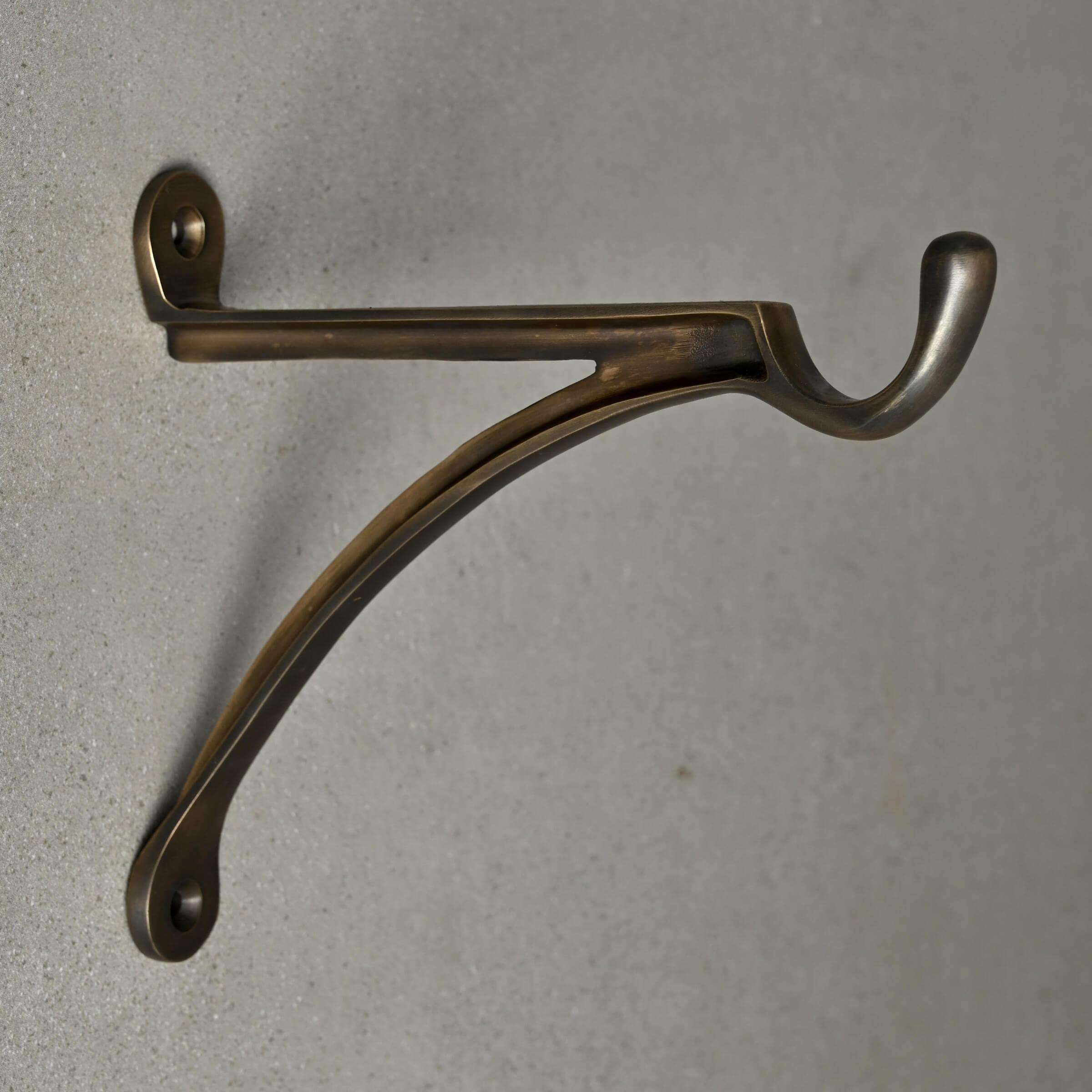 7 & 10 Inch Cast Brass Hanging Hook Bracket-Hanging Basket Brackets-Yester Home