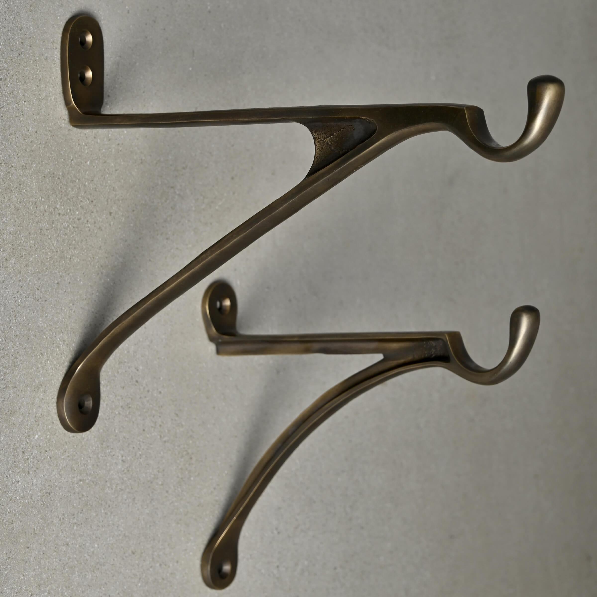 7 & 10 Inch Cast Brass Hanging Hook Bracket-Hanging Basket Brackets-Yester Home