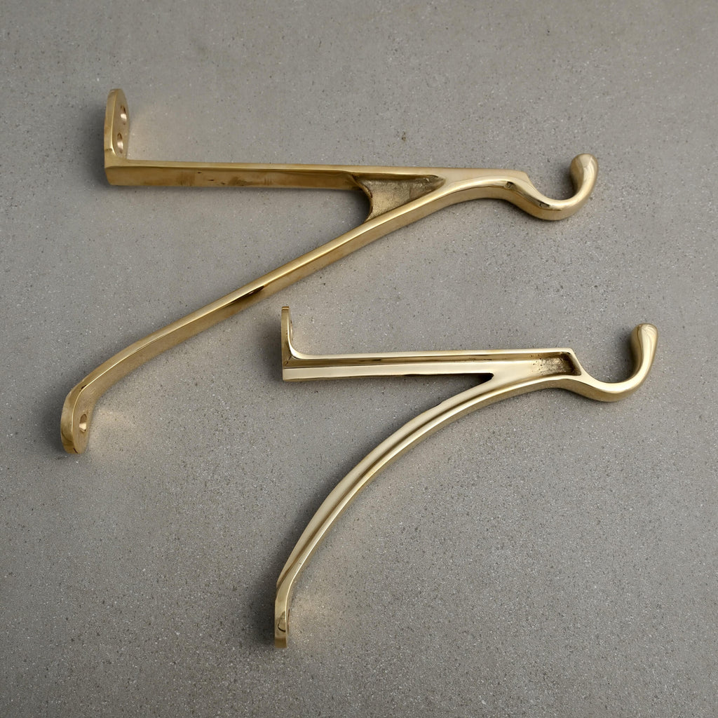 7 & 10 Inch Cast Brass Hanging Hook Bracket-Hanging Basket Brackets-Yester Home