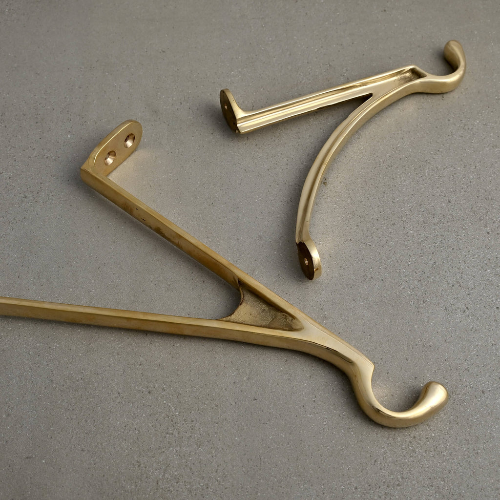 7 & 10 Inch Cast Brass Hanging Hook Bracket-Hanging Basket Brackets-Yester Home