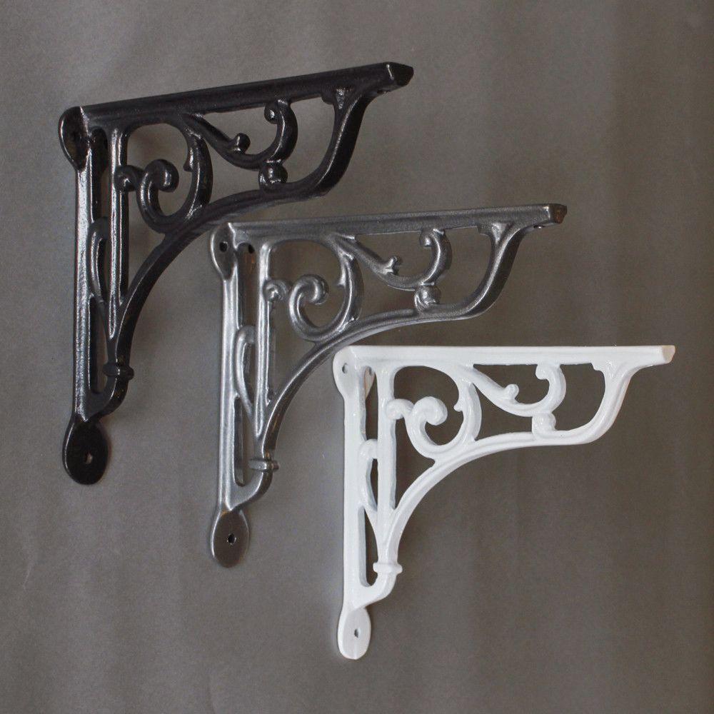 8 Inch Victorian Scroll Cast Iron Shelf Bracket-7 - 8" Shelf Brackets-Yester Home