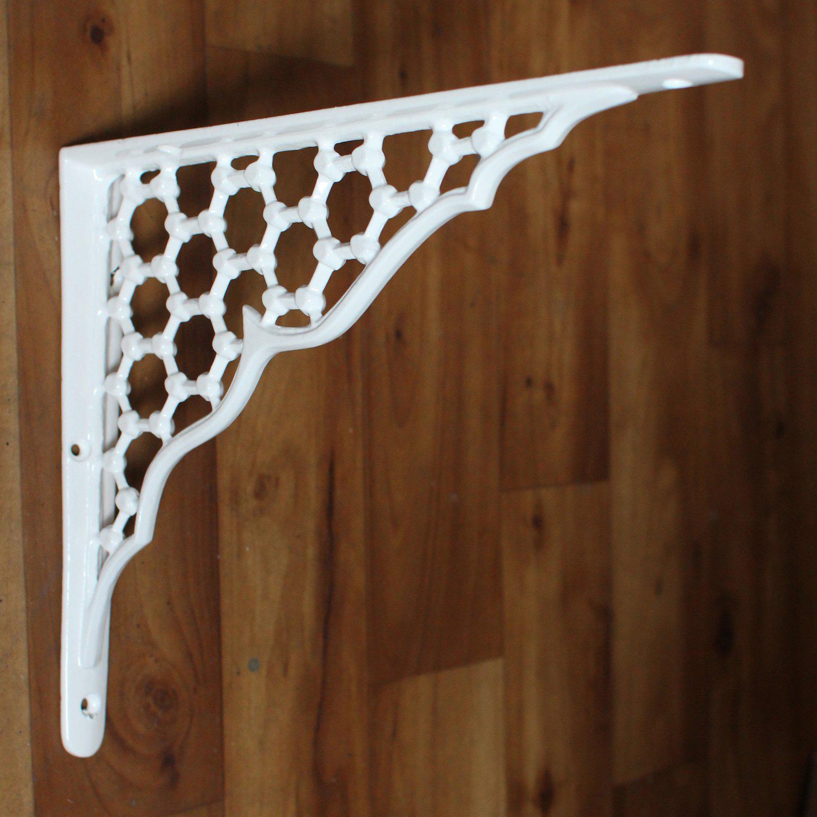 8 x 10 Inch Honeycomb Cast Iron Shelf Bracket-9 - 10" Shelf Brackets-Yester Home