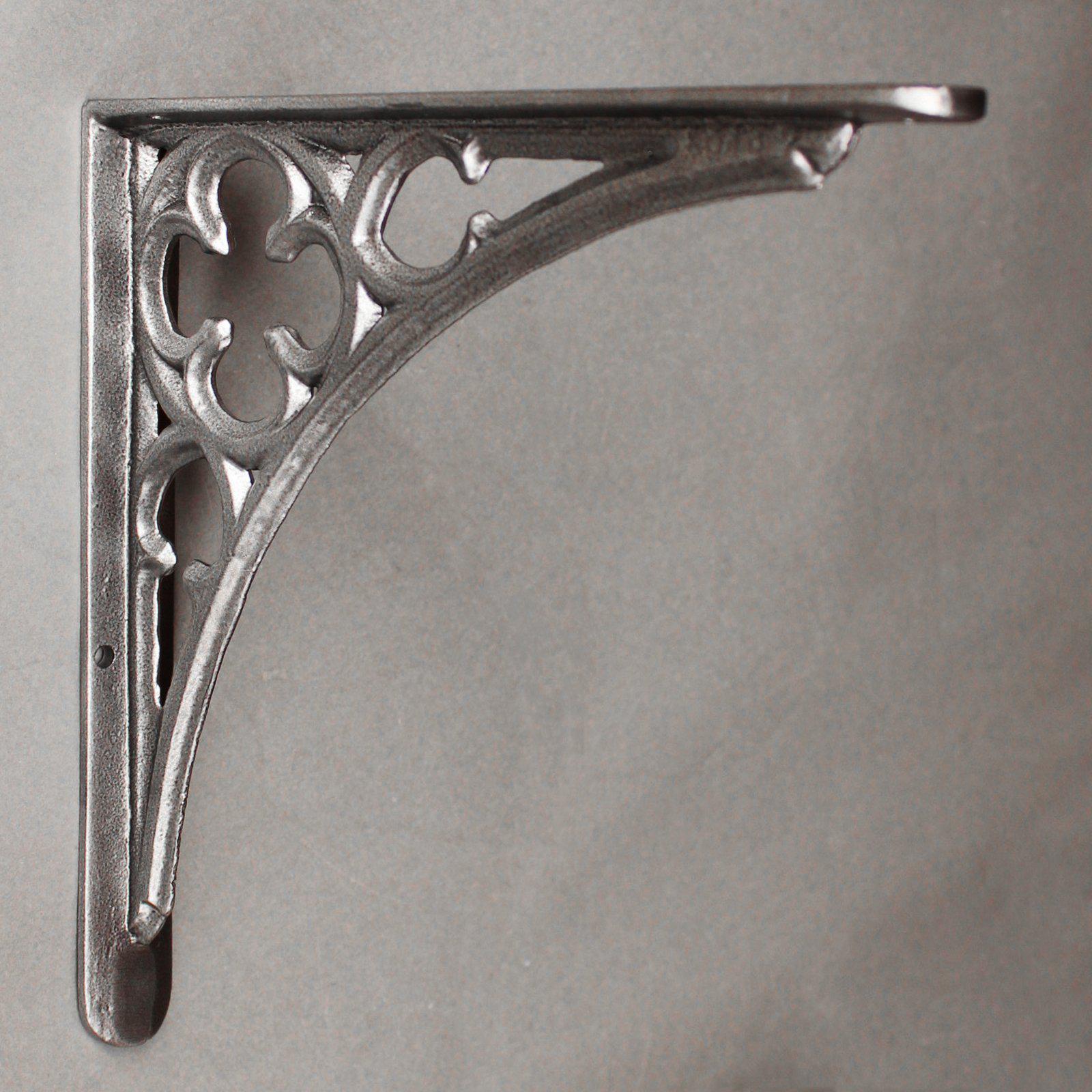 9.5 x 9.5 Inch Gothic Cast Iron Shelf Bracket-9 - 10" Shelf Brackets-Yester Home
