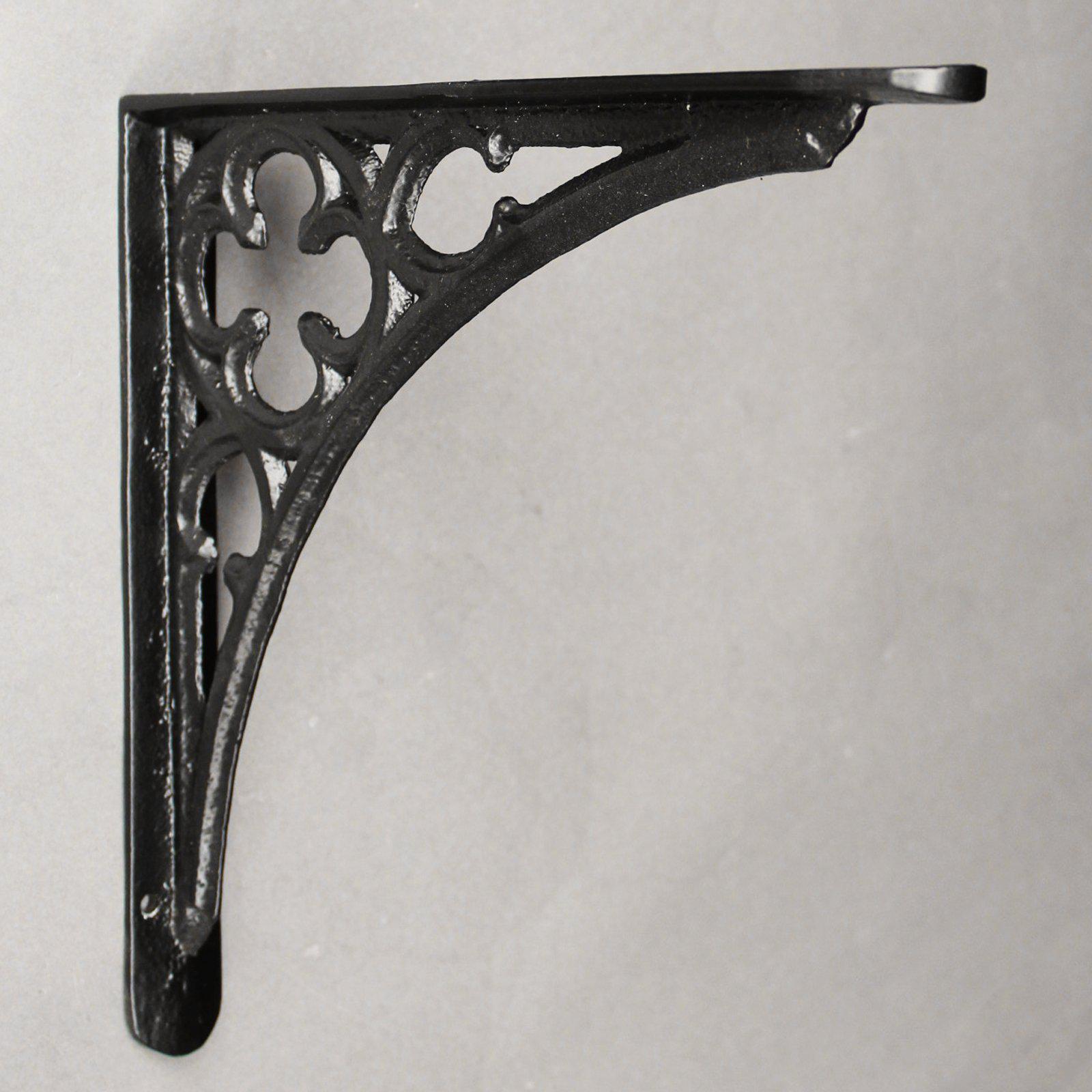 9.5 x 9.5 Inch Gothic Cast Iron Shelf Bracket-9 - 10" Shelf Brackets-Yester Home