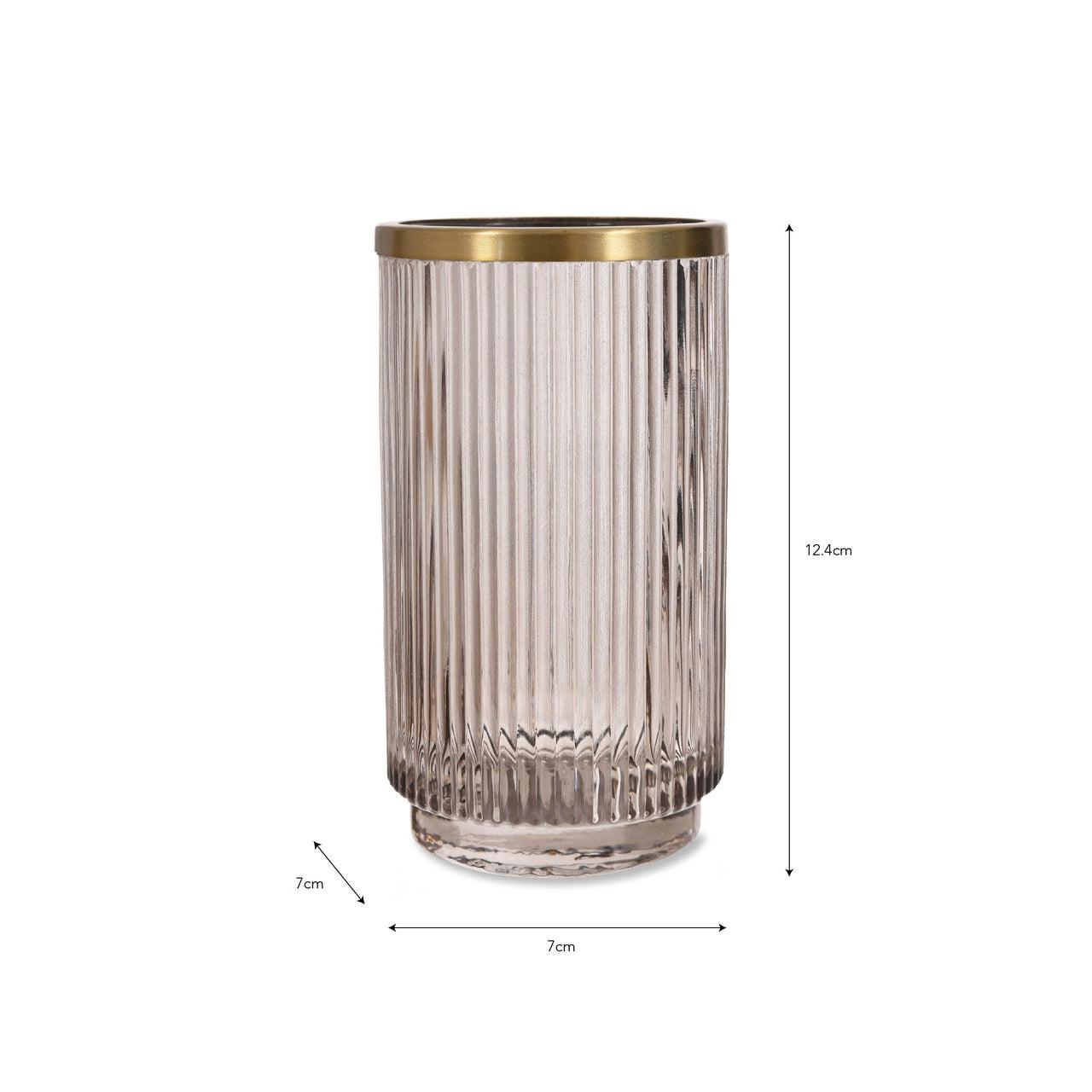 Adelphi Brass Toothbrush Holder in Smoke - Glass-Toothbrush Holders-Yester Home