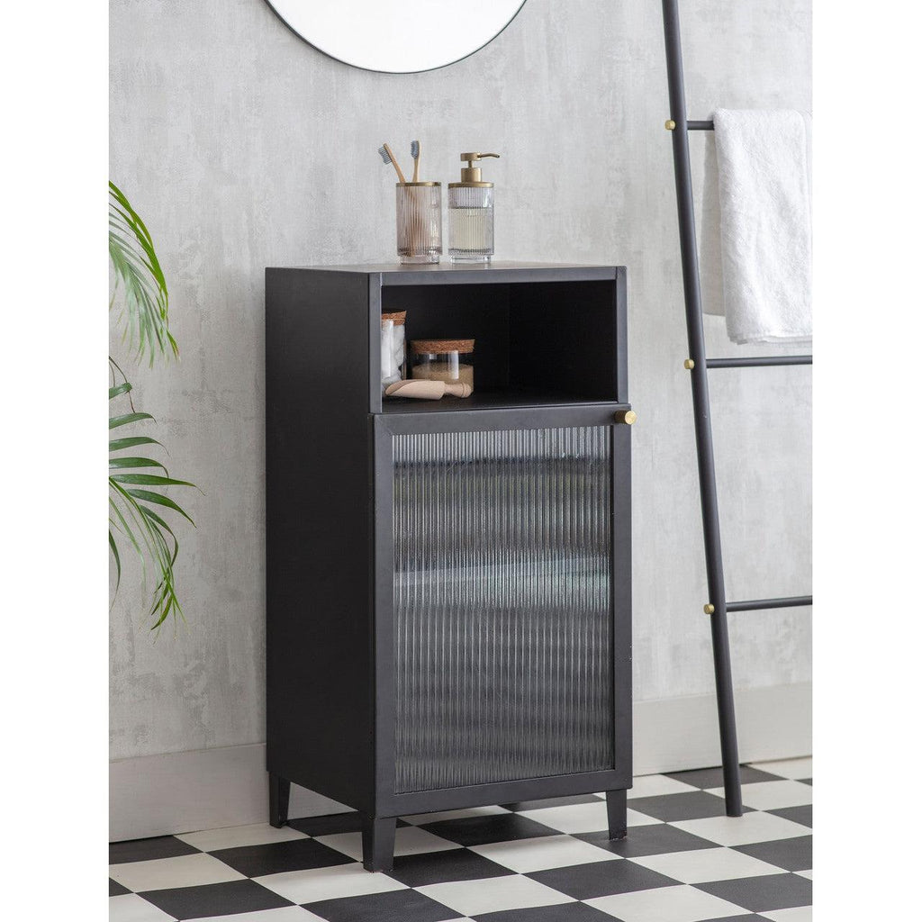 Adelphi Single Cabinet in Black - Steel-Bathroom Storage-Yester Home