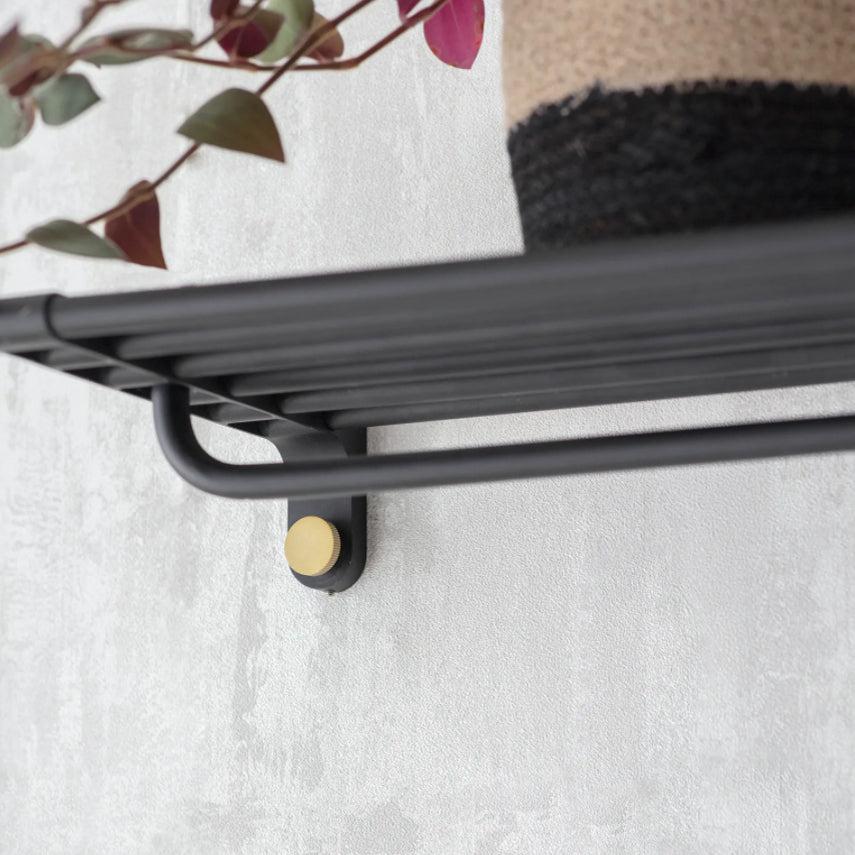 Adelphi Wall Shelf in Black - Steel-Shelving-Yester Home