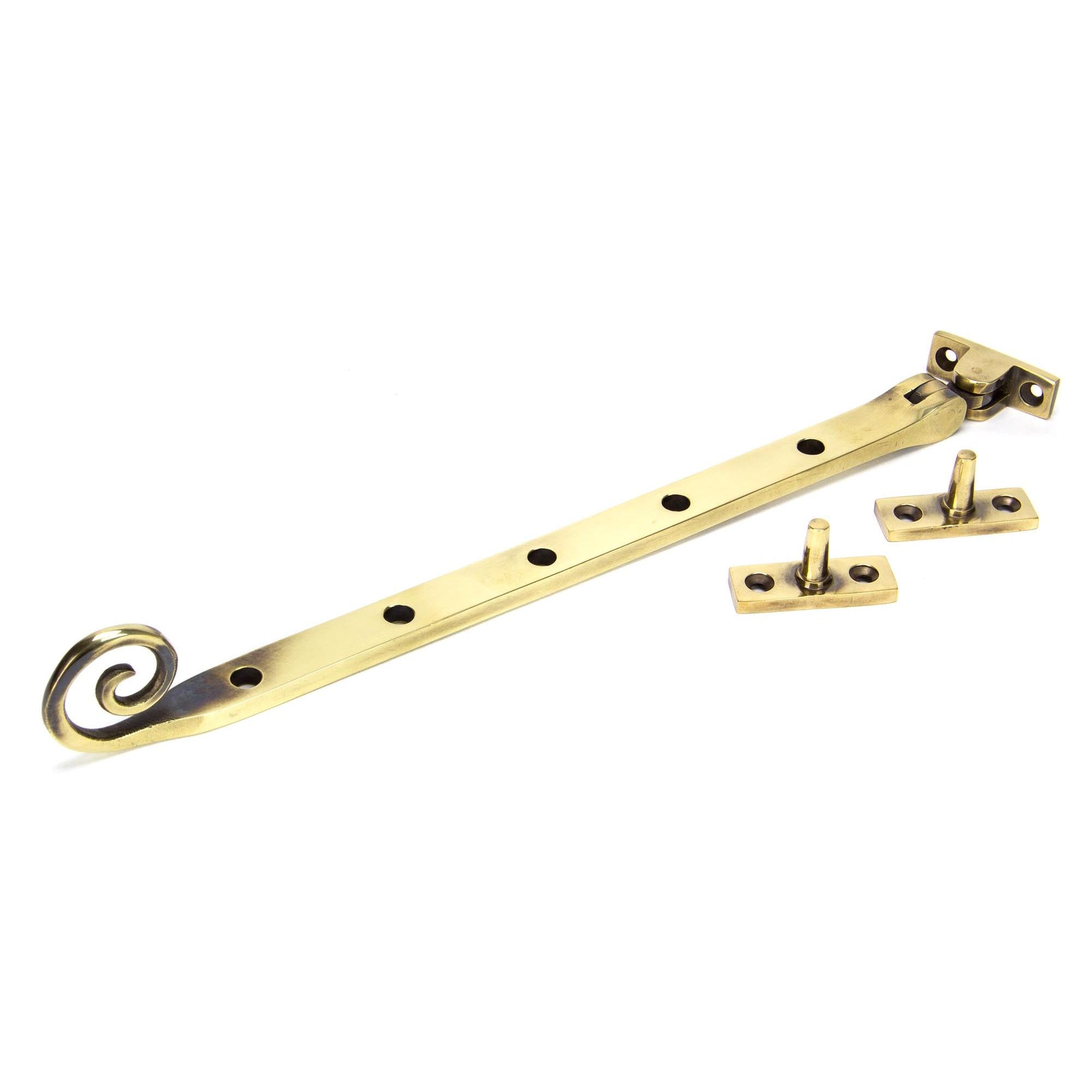 Aged Brass 12" Monkeytail Stay | From The Anvil - Stays - From The Anvil - Yester Home