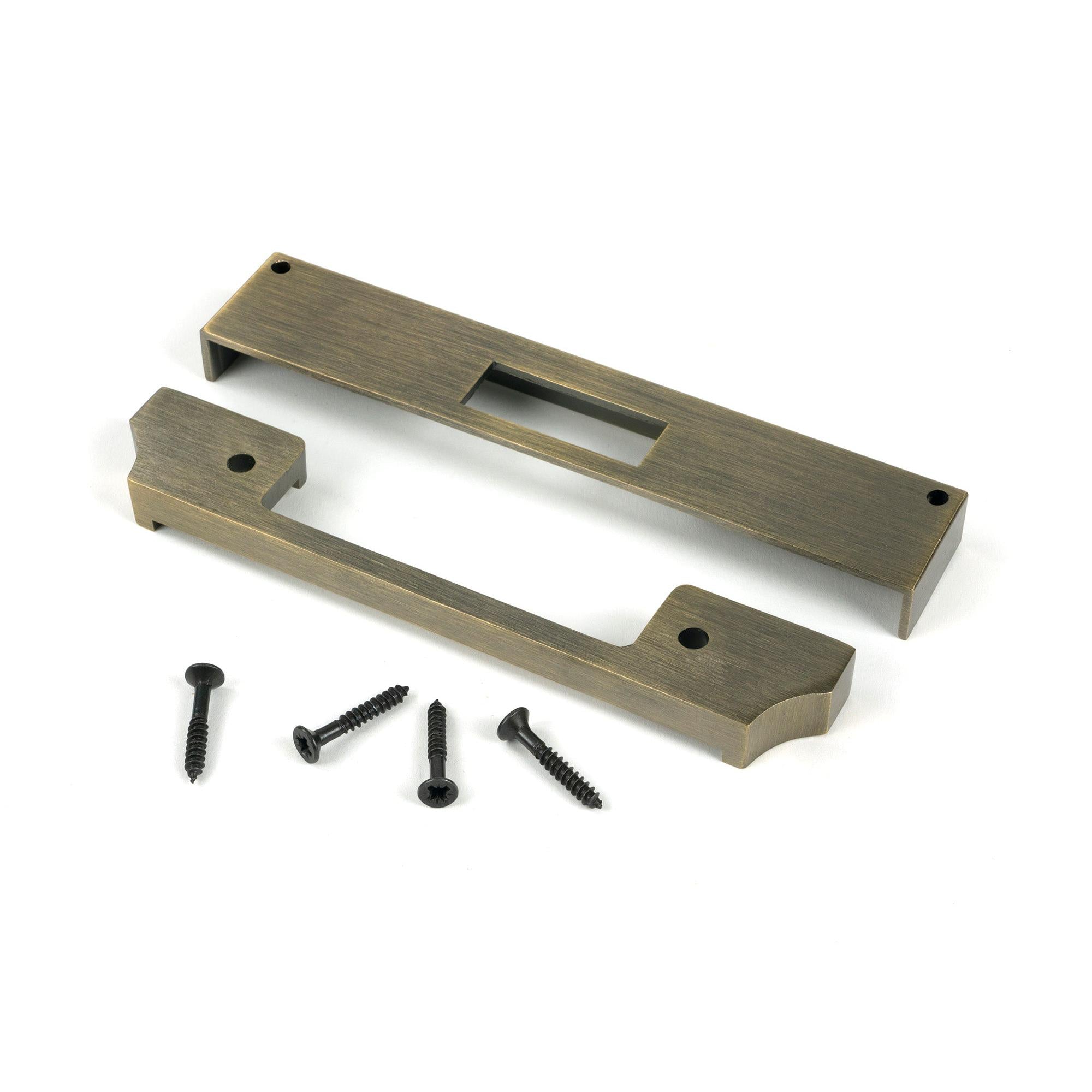 Aged Brass ½" Rebate Kit for Euro Dead Lock - Deadlocks & Deadbolts - From The Anvil - Yester Home