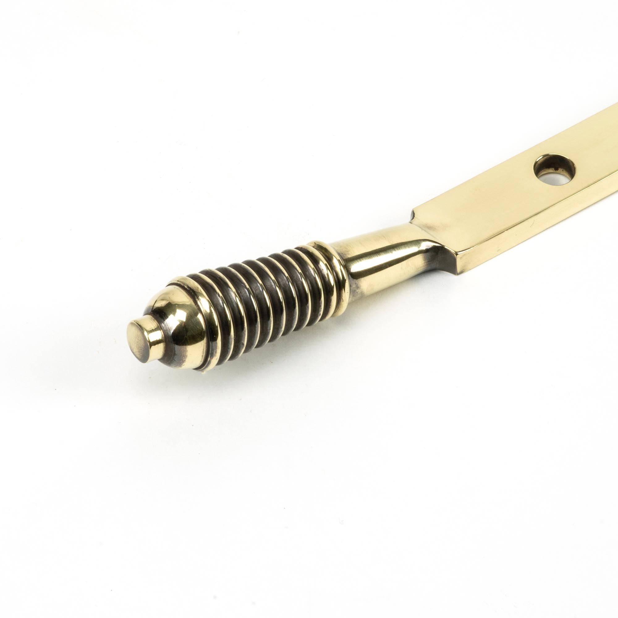 Aged Brass 12" Reeded Stay | From The Anvil - Stays - From The Anvil - Yester Home
