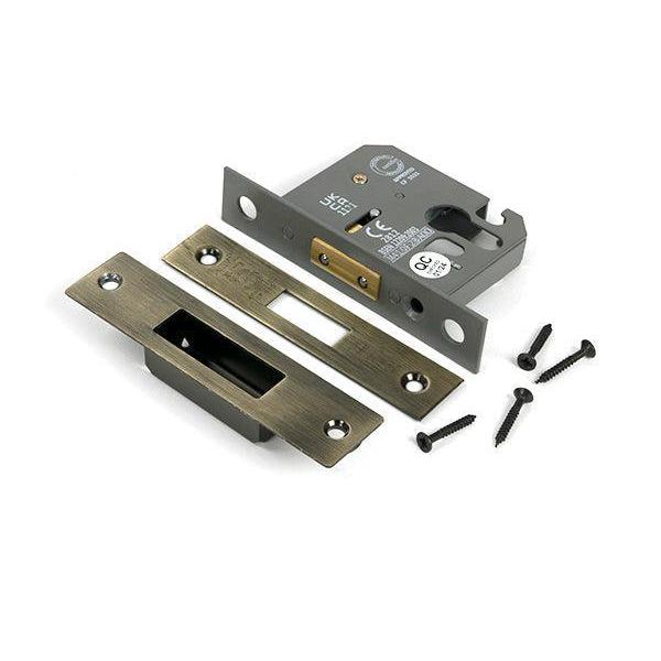 Aged Brass 2½" Euro Profile Dead Lock - Deadlocks & Deadbolts - From The Anvil - Yester Home