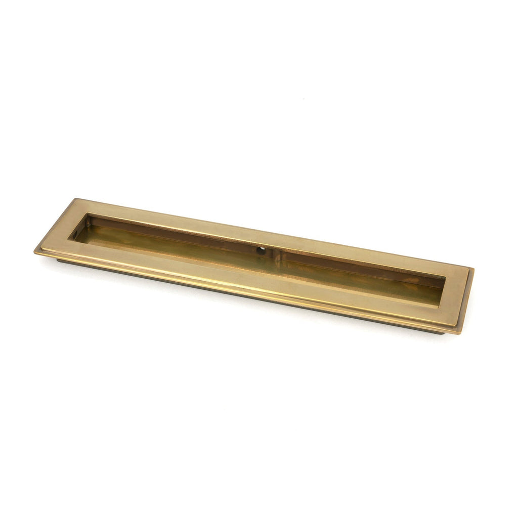 Aged Brass 250mm Art Deco Rectangular Pull | From The Anvil-Cabinet Pulls-Yester Home