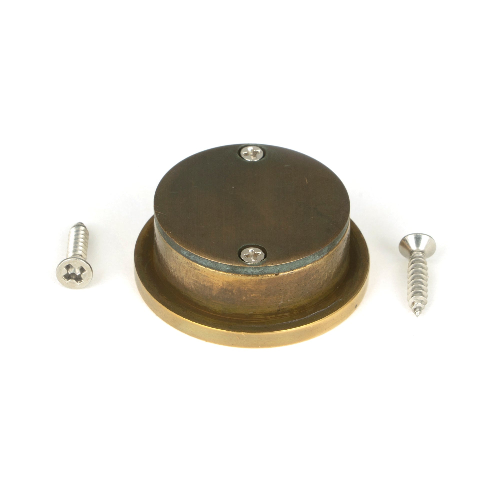 Aged Brass 34mm Round Finger Edge Pull | From The Anvil-Cabinet Pulls-Yester Home