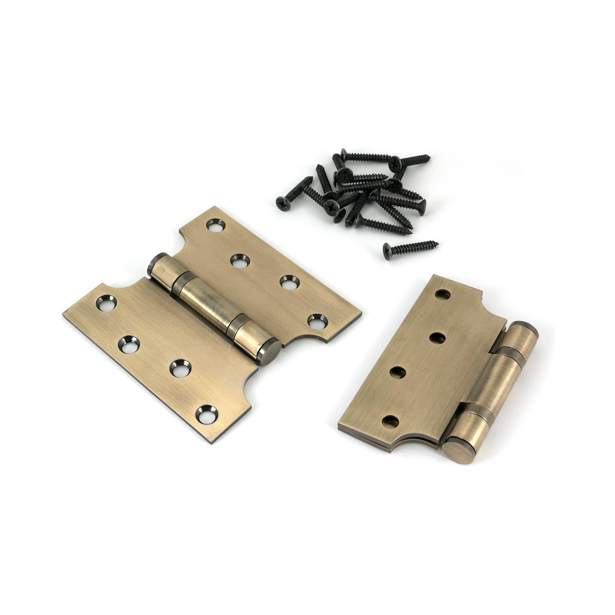 Aged Brass 4" x 2" x 4" Parliament Hinge (pair) ss | From The Anvil - Parliament Hinges - From The Anvil - Yester Home