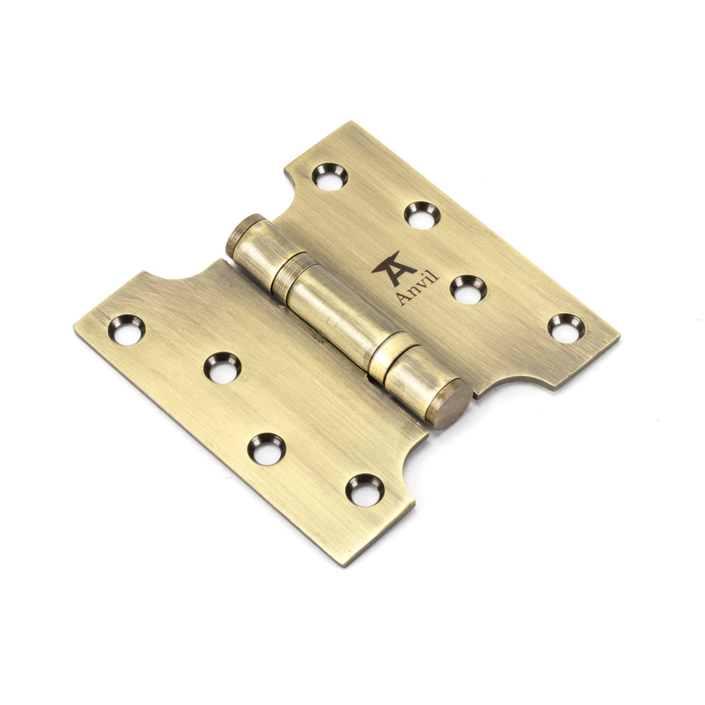 Aged Brass 4" x 2" x 4" Parliament Hinge (pair) ss | From The Anvil-Parliament Hinges-Yester Home