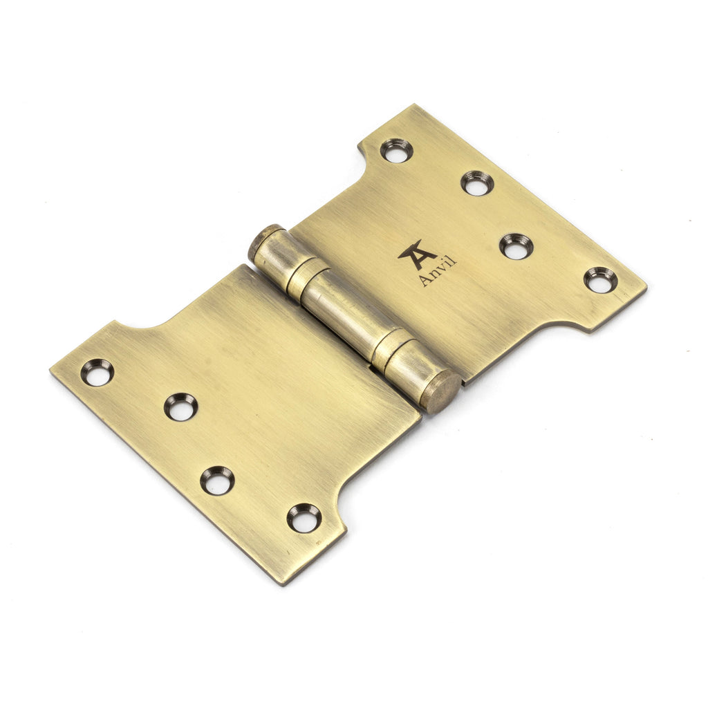 Aged Brass 4" x 4" x 6" Parliament Hinge (pair) ss | From The Anvil-Parliament Hinges-Yester Home