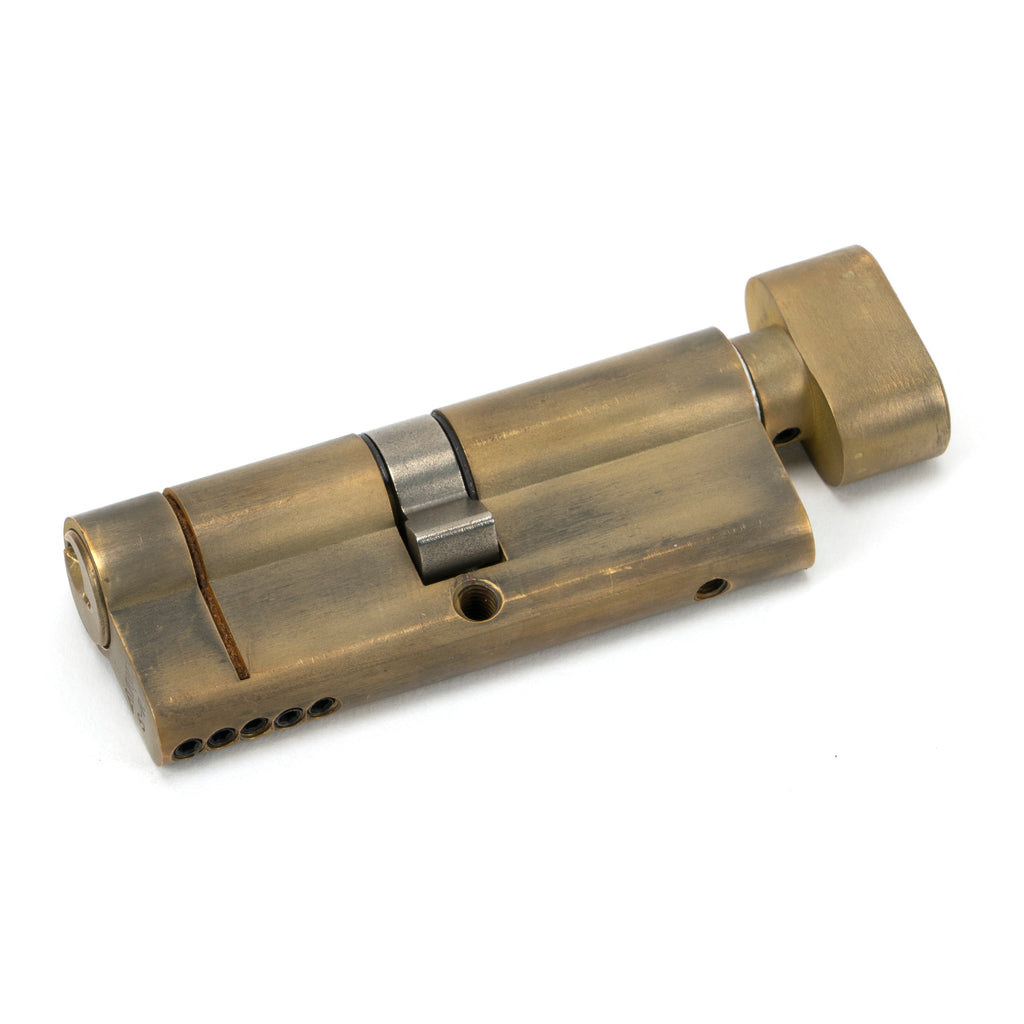 Aged Brass 40/40 5pin Euro Cylinder/Thumbturn | From The Anvil-Euro Cylinders-Yester Home