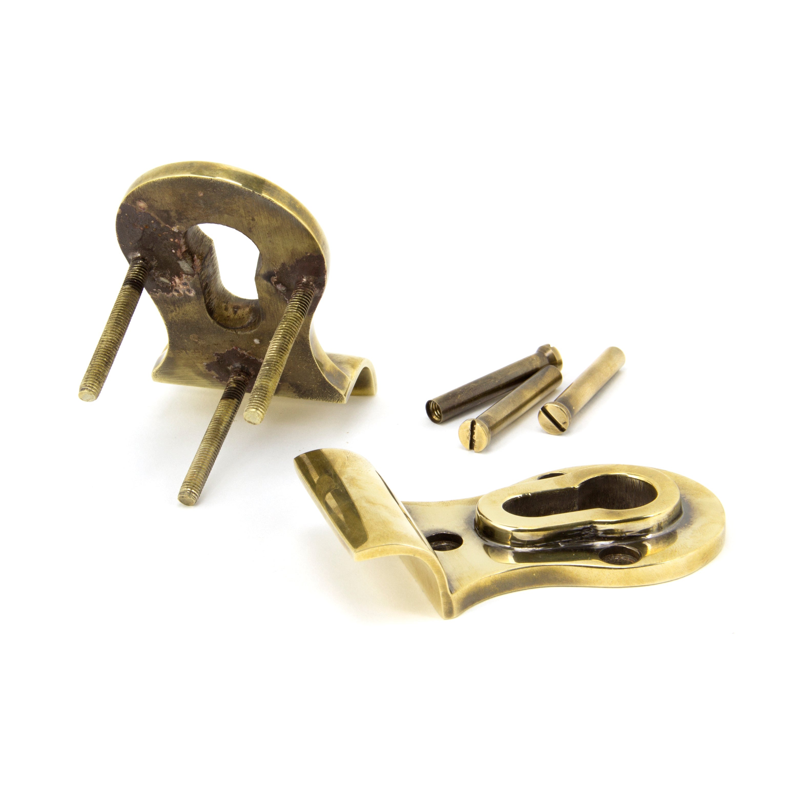 Aged Brass 50mm Euro Door Pull (Back to Back fixings) | From The Anvil-Euro Pulls-Yester Home