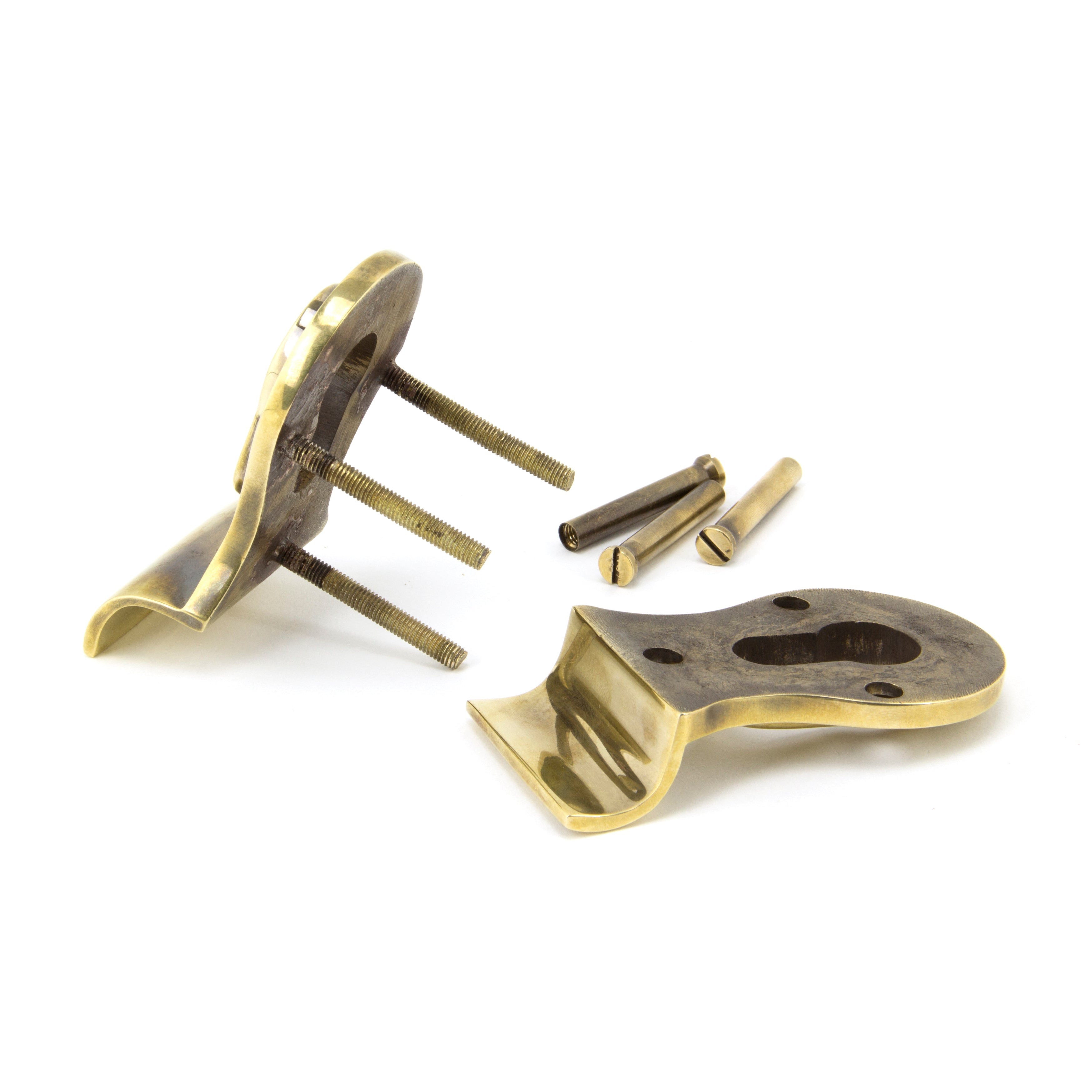 Aged Brass 50mm Euro Door Pull (Back to Back fixings) | From The Anvil-Euro Pulls-Yester Home