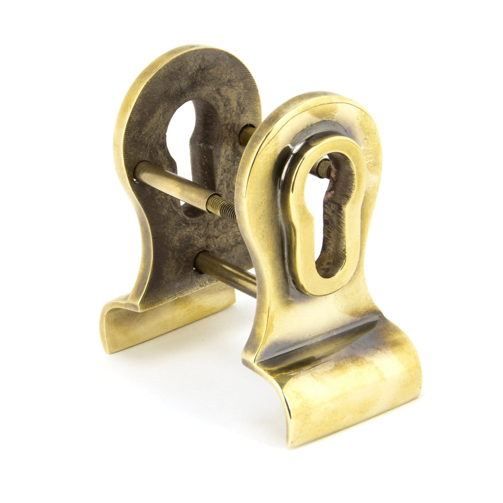 Aged Brass 50mm Euro Door Pull (Back to Back fixings) | From The Anvil-Euro Pulls-Yester Home