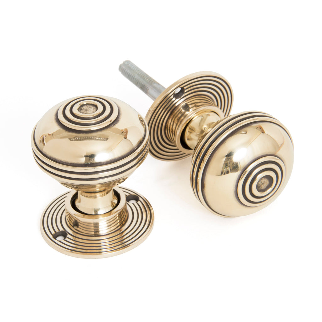 Aged Brass 50mm Prestbury Mortice/Rim Knob Set | From The Anvil-Mortice Knobs-Yester Home