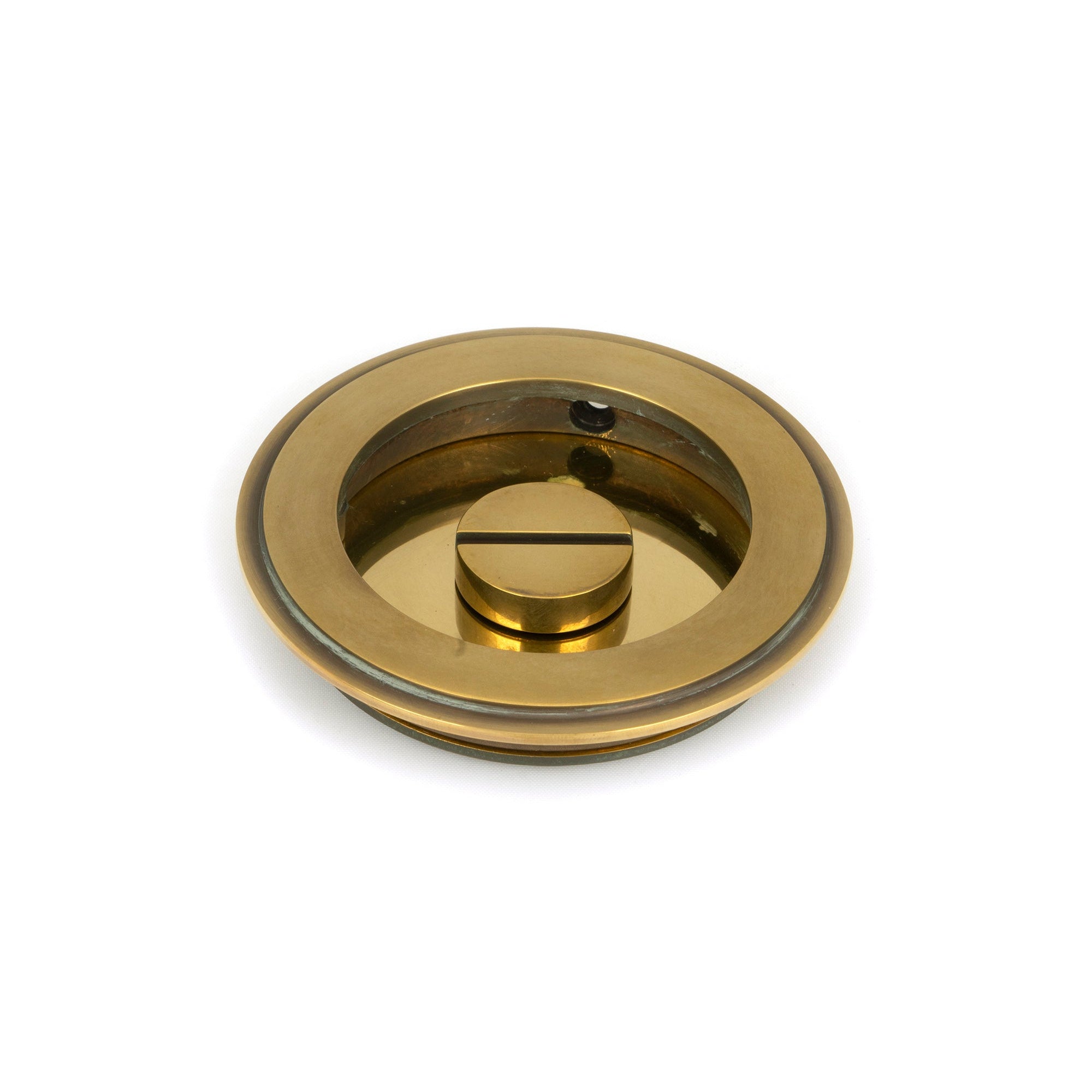 Aged Brass 75mm Plain Round Pull - Privacy Set | From The Anvil-Cabinet Pulls-Yester Home