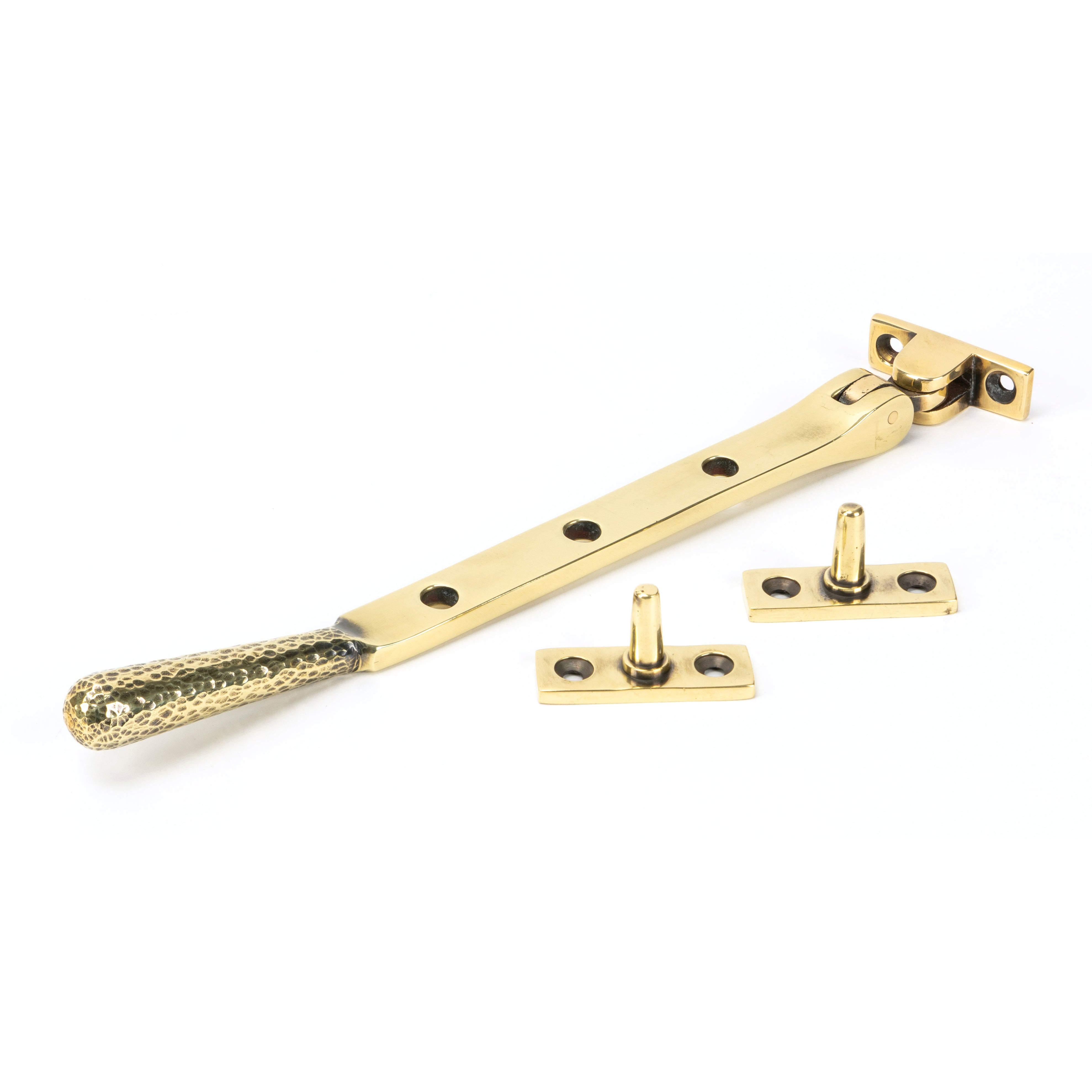 Aged Brass 8" Hammered Newbury Stay | From The Anvil-Stays-Yester Home