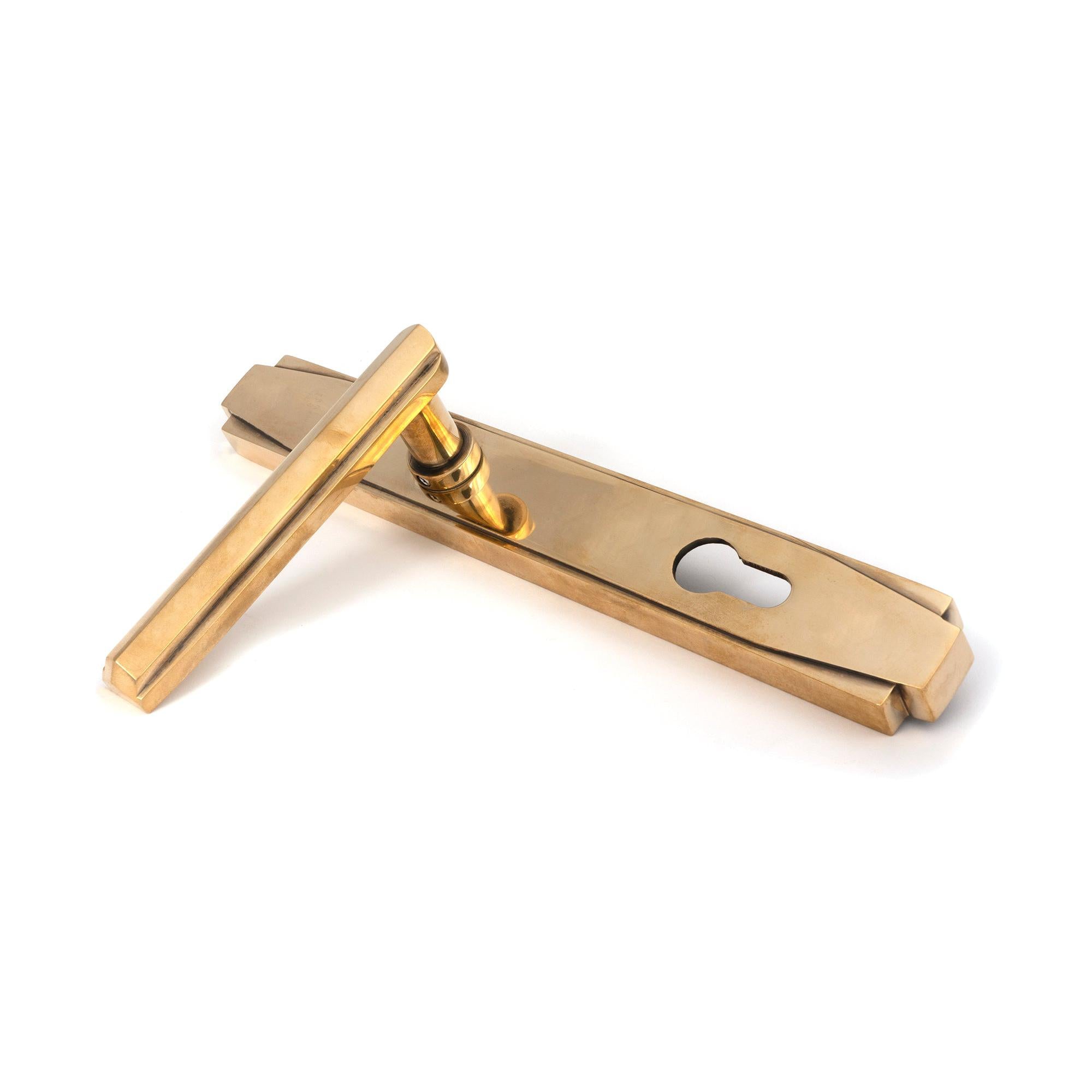 Aged Brass Art Deco Slimline Lever Espag. Lock Set | From The Anvil - Espagnolette - From The Anvil - Yester Home