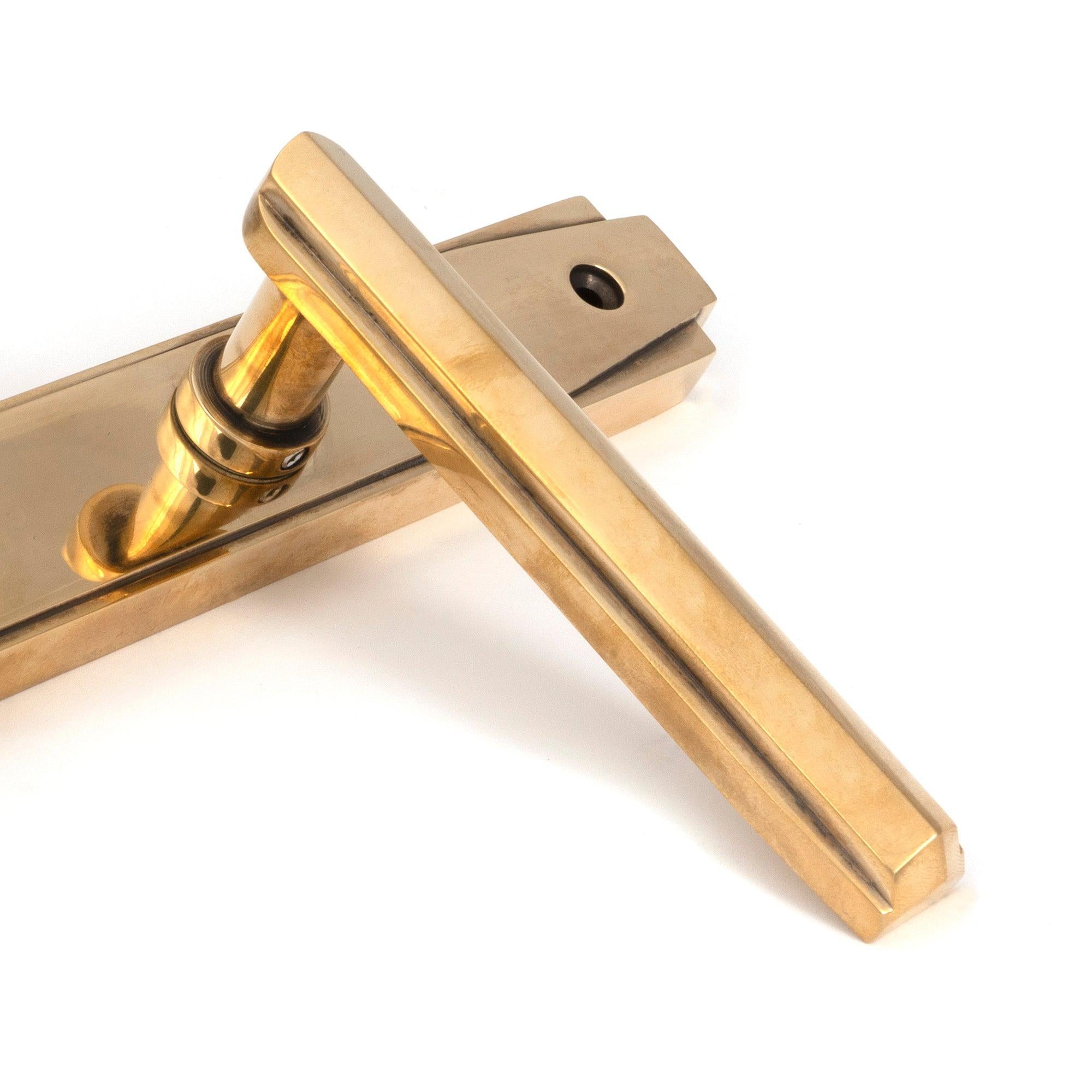 Aged Brass Art Deco Slimline Lever Espag. Lock Set | From The Anvil - Espagnolette - From The Anvil - Yester Home