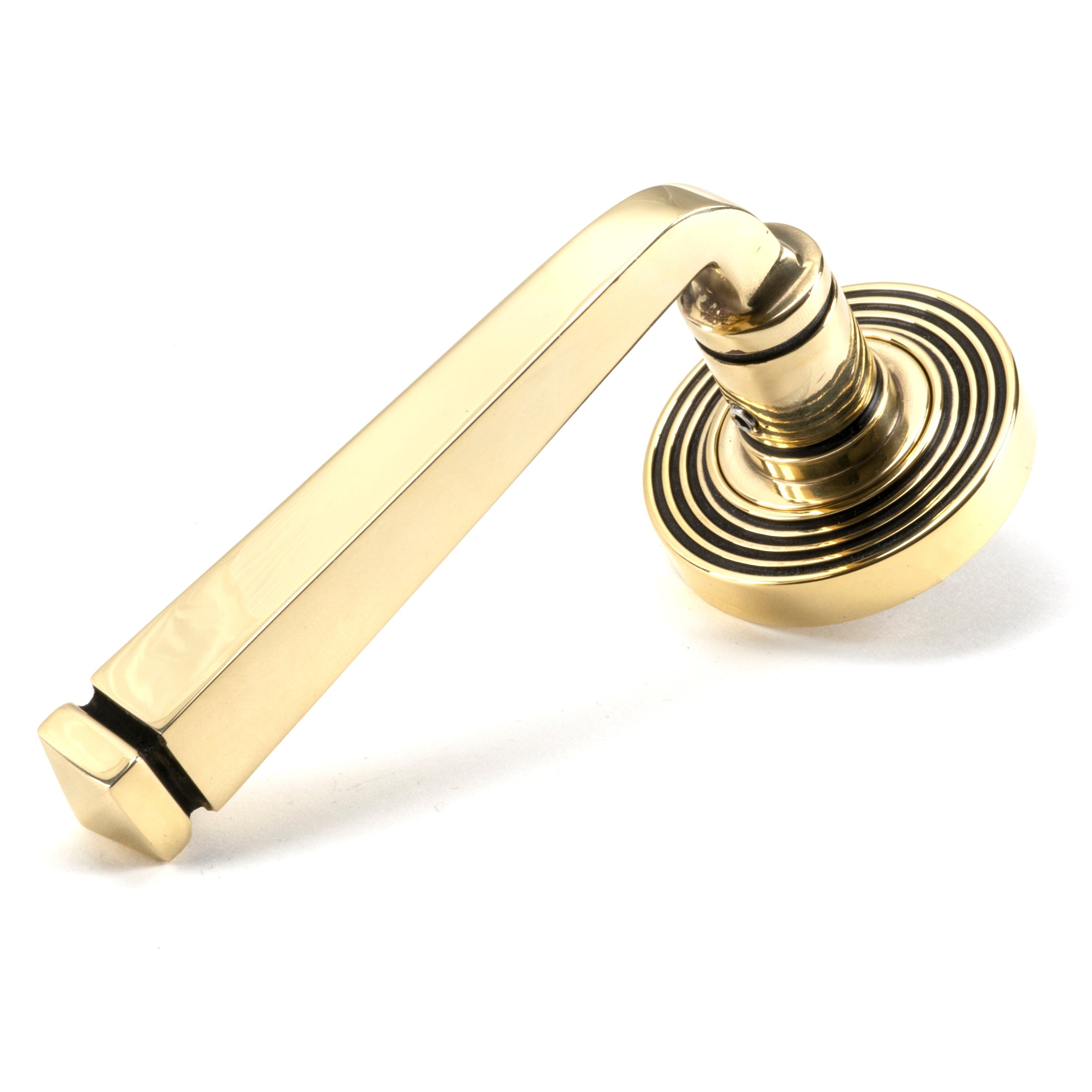 Aged Brass Avon Round Lever on Rose Set (Beehive) - Unsprung | From The Anvil-Concealed-Yester Home