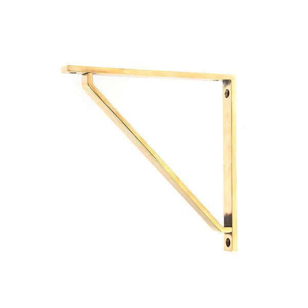 Aged Brass Barton Shelf Bracket (200mm x 200mm) | From The Anvil-Shelf Brackets-Yester Home