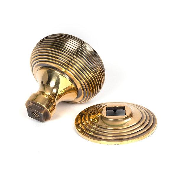 Aged Brass Beehive Centre Door Knob | From The Anvil-Centre Door Knobs-Yester Home