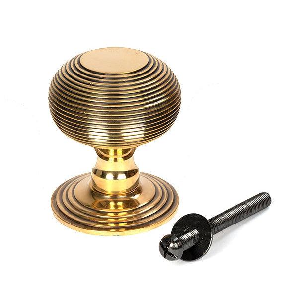 Aged Brass Beehive Centre Door Knob | From The Anvil-Centre Door Knobs-Yester Home