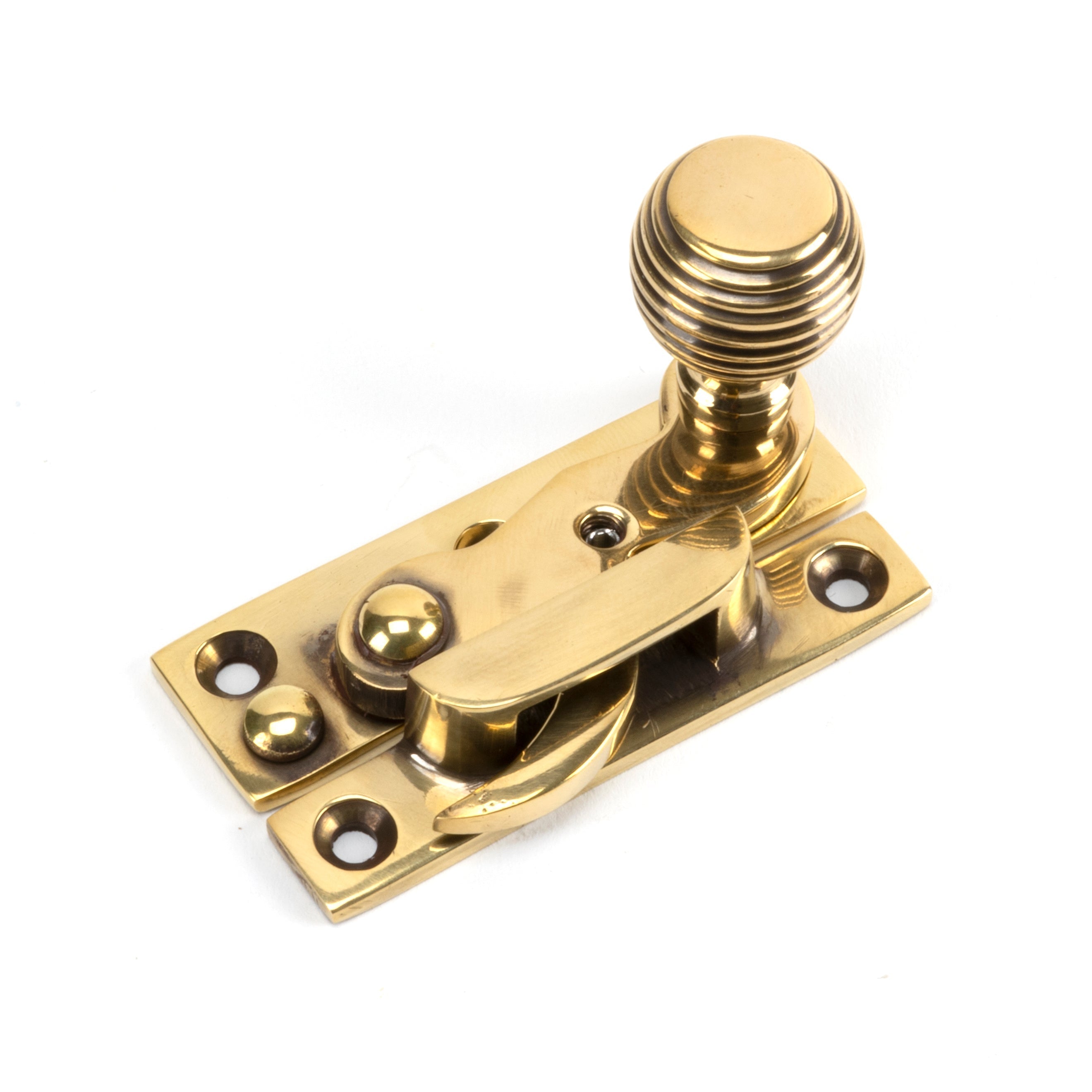 Aged Brass Beehive Sash Hook Fastener | From The Anvil-Sash Hook Fasteners-Yester Home