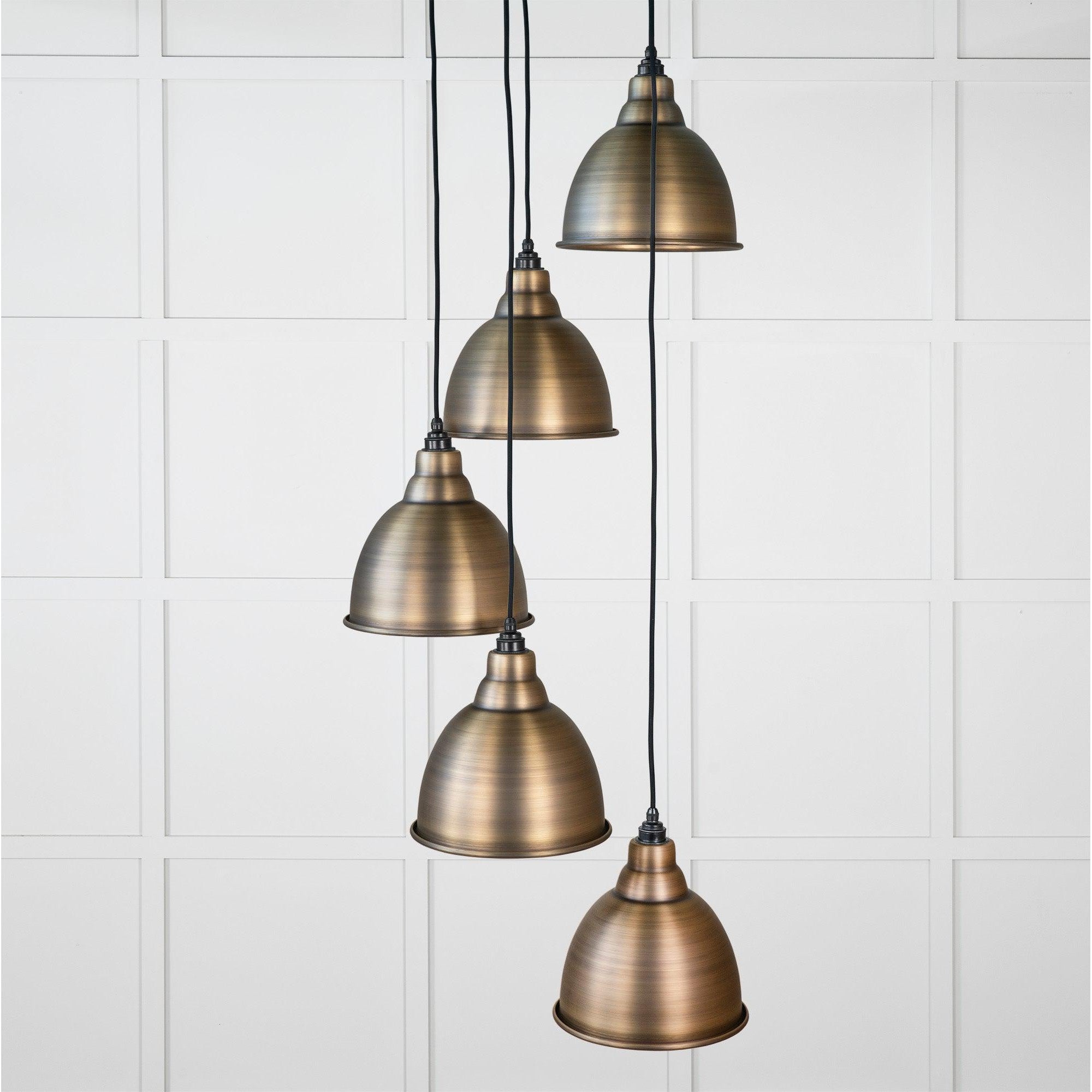 Aged Brass Brindley Cluster Pendant | From The Anvil-Cluster Pendants-Yester Home